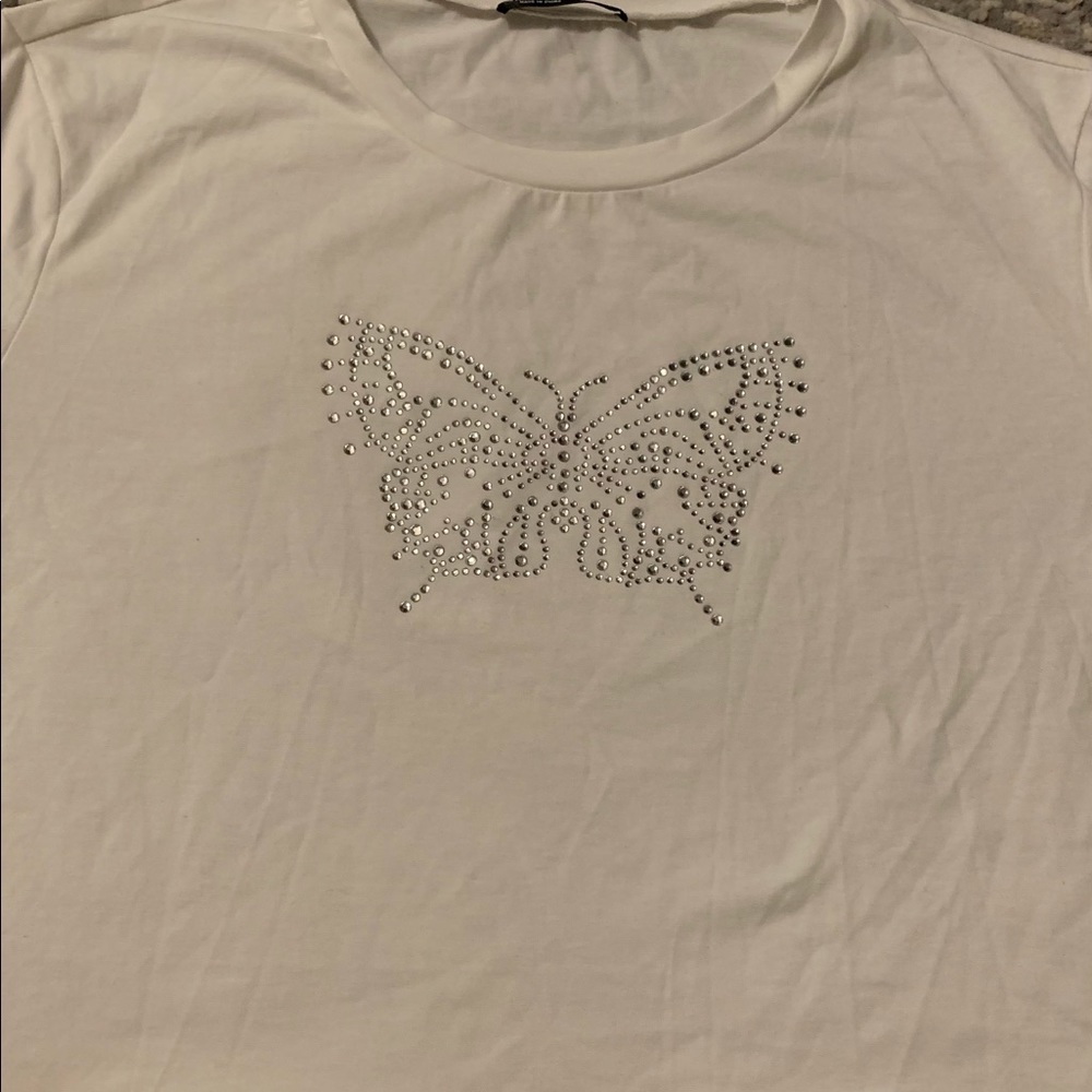 Butterfly rhinestone shirt